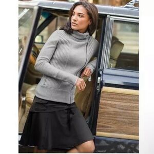 Athleta Wherever Skort Black Layered A line Skirt Shorts